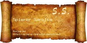 Spierer Sarolta névjegykártya